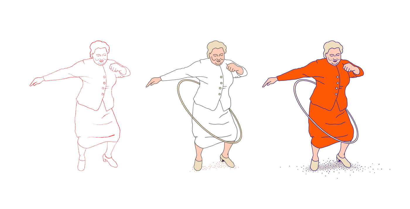 illustration d'une personne faisant du cerceau
