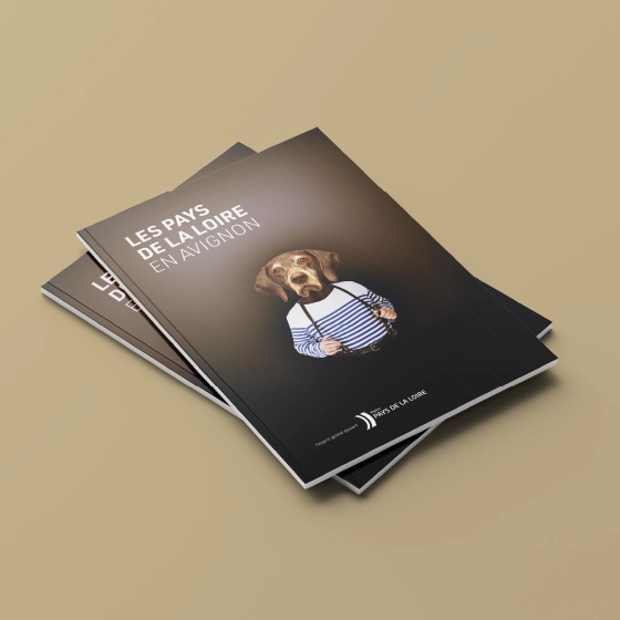 Couverture du programme 2014 du Festival d'Avignon illustrée avec un personnage hybride, créant un univers visuel unique pour chaque année de la sélection régionale des troupes de théâtre.