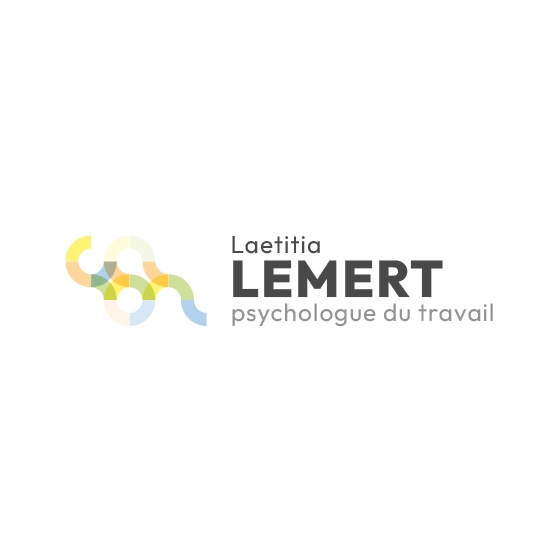 Logo Laetitia Lemert psychologue du travail représentant un parcours thérapeutique avec design minimaliste et coloré