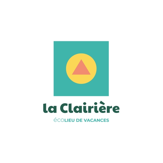Logo La Clairière écolieu de vacances avec formes géométriques simples inspirées du balisage de randonnée