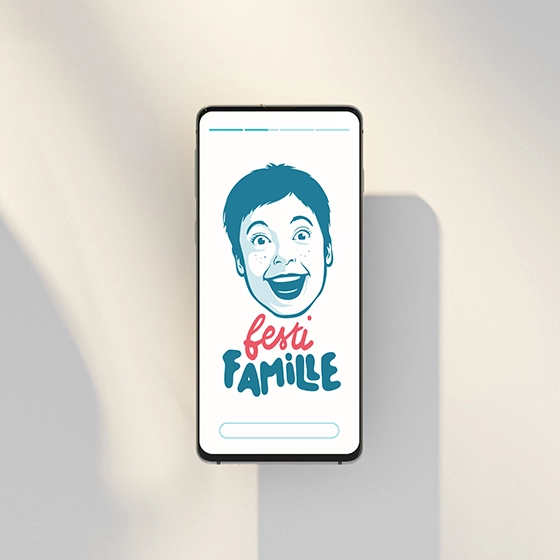 Aperçu du visuel du Festi'famille dans un smartphone