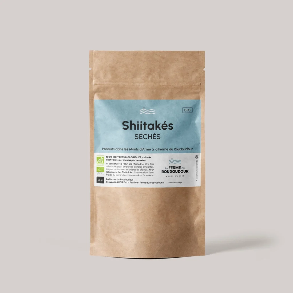 Sachet en kraft avec étiquette de la Ferme du Roudoudour