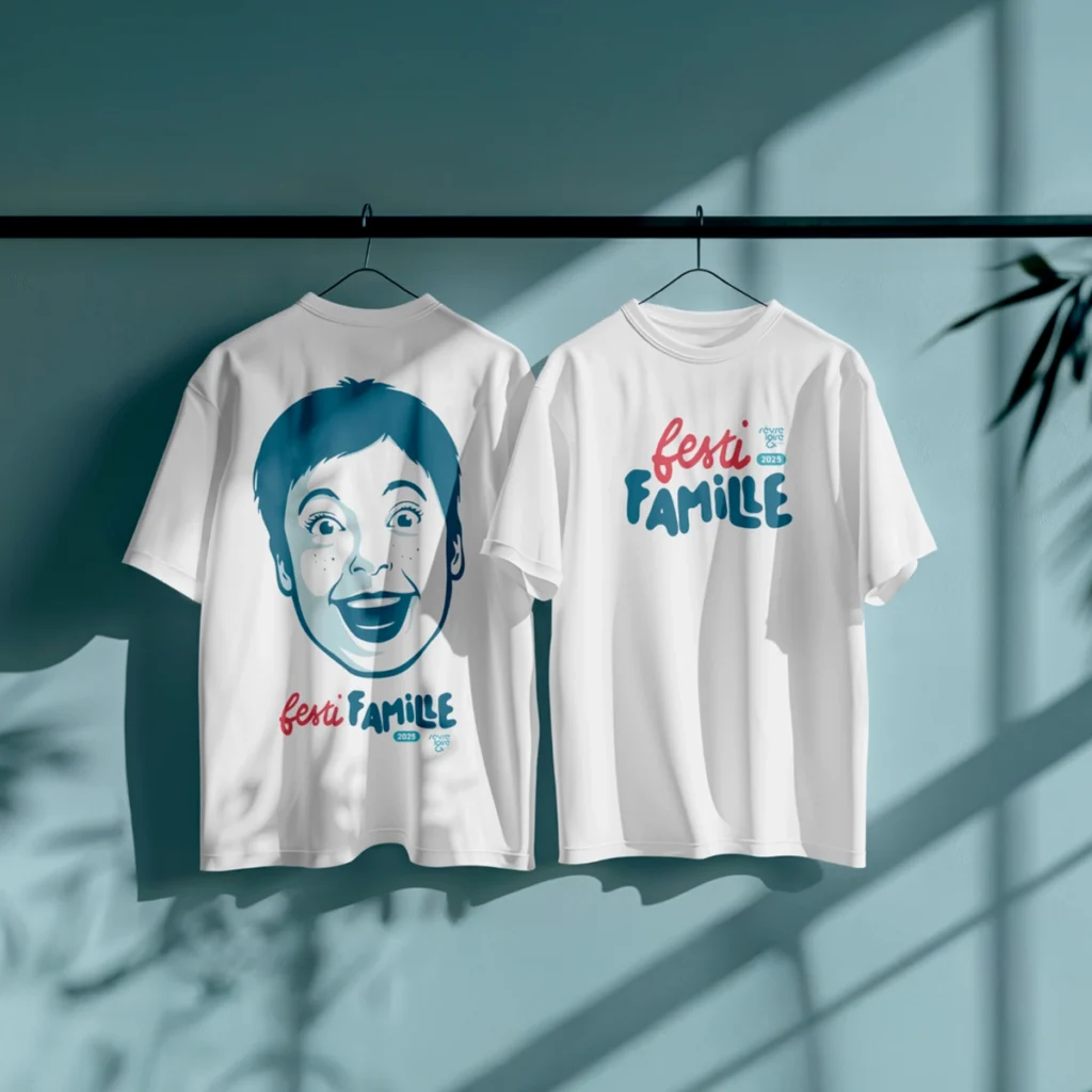 T-shirts avec le visuel de Festi'Famille 2025